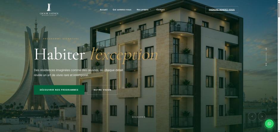 Capture du site Groupe Batinov réalisé par WEBMINDS