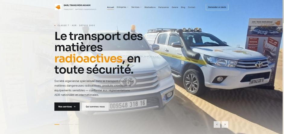 Capture du site Trans MDR Akham réalisé par WEBMINDS